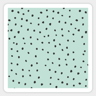 Pastel Green, Blue, Black Dot Print Sticker